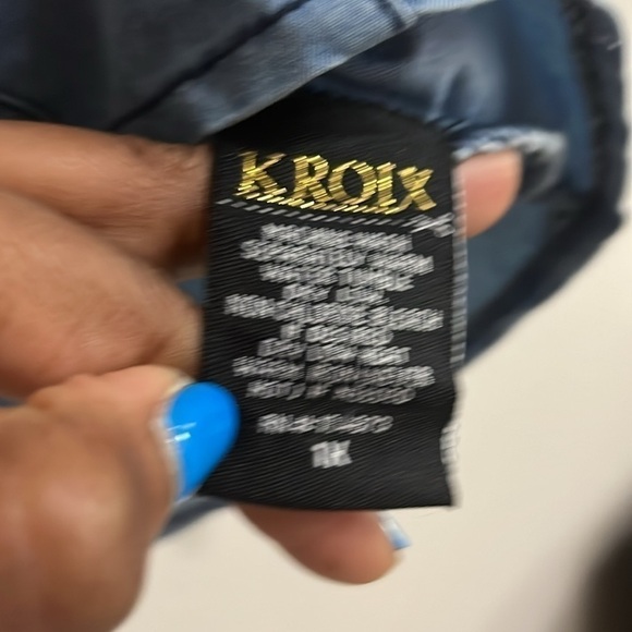 Kroix Womens Size 1X Long Sleeve Shirt Jean Look Pearl Snap - Picture 10 of 10